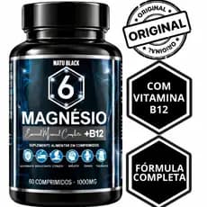 06 Tipos De Magnésio com Vitamina B12 METILCOBALAMINA Alta Absorção Energia, Foco, Sono e Bem-Estar