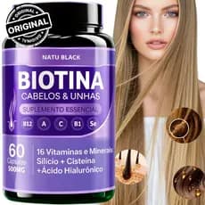Biotina Pura Original Alta Concentração Cabelos e Unhas Premium Cisteína Cromo - ENVIO IMEDIATO