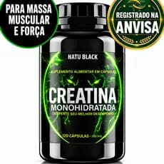 Creatina Monohidratada Original 120 Cápsulas Ganho de Massa, Força e Performance - ENVIO IMEDIATO