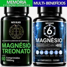 Kit Treonato + 6 Magnésio com Vitamina B12 Fórmula Concentrada 1000 mg ORIGINAL - ENVIO IMEDIATO
