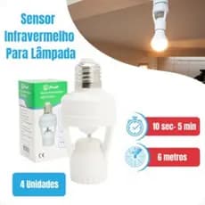 1/2/4 Suporte Sensor de Movimento Ecônomico Lâmpada Soquete E27 Sensor Infravermelho Bivolt LUMX3