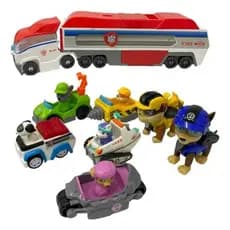 Kit Caminhão Patrulha Canina Furgão Com 7 Carrinhos Diversão Infantil