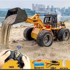 Trator Huina 1532 Pá Carregadeira 1:18 De Controle Remoto Cor Amarelo