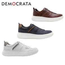 Sapatênis Democrata Masculino Couro Casual Joe Ultra Light Leve Conforto