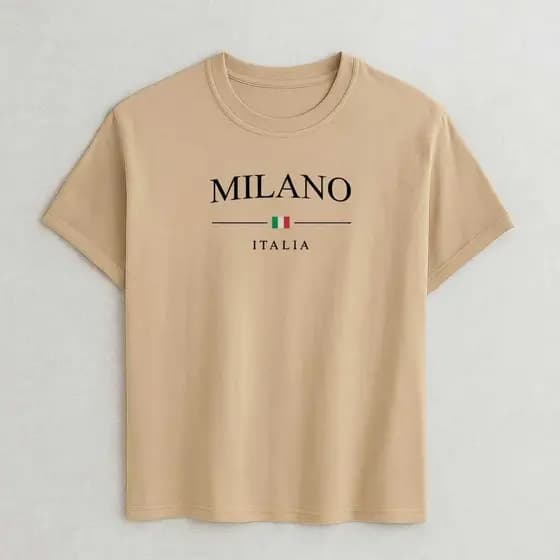 Camiseta Slim Masculina Milano Itália Moderna Casual Algodão Premium