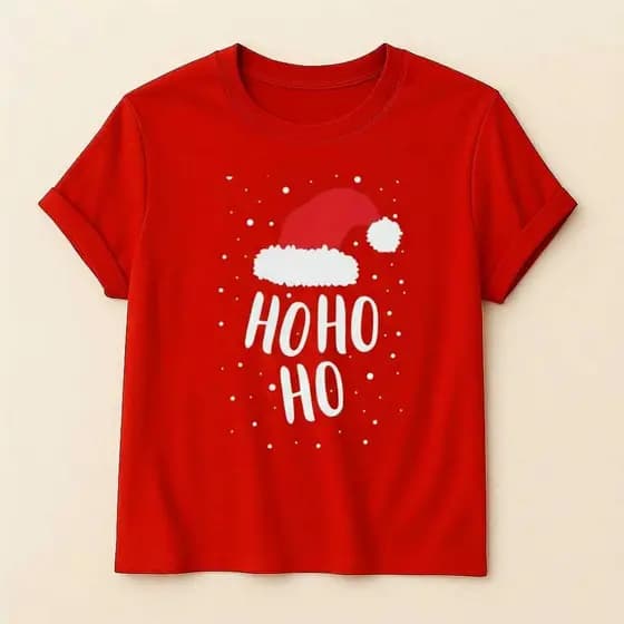 Camiseta Slim Unissex Natalina Ho Ho Ho Algodão Fio 30.1