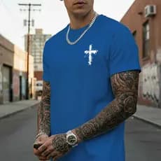 Camiseta Masculina Streetwear Cruz 100% Algodão Premium