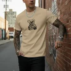 Camiseta Masculina Urso Streetwear Premium 100% Algodão