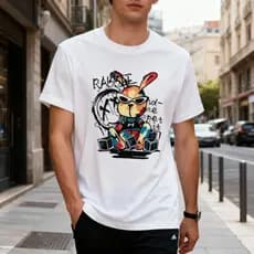 Camiseta Estampada Coelho Streetwear Urbana 100% Algodão Fio 30.1