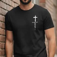 Camiseta Masculina Slim Estampa Jesus Design Religioso 100% Algodão Fio 30.1