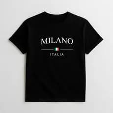 Camiseta Slim Masculina Milano Italia Estampa Minimalista 100% Algodão