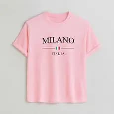 Camiseta Slim Masculina Milano Italia Estampa Minimalista Básica 100% Algodão Premium