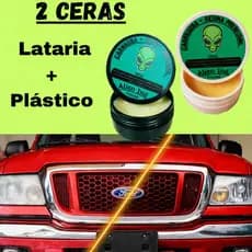 Kit Cera Alien Lataria + Cera Alien Plástico Carnaúba Automotiva, Revitalização Completa