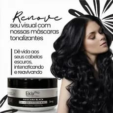 Máscara Black EkixPro Profissional 300g – Intensifica Tons Escuros, Cobre Grisalhos e Dá Brilho Intenso