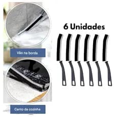 6 Escovas de Limpeza de Canto Trilho Frestas Banheiro Cozinha Janelas Rejunte Multiuso