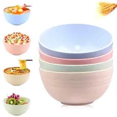 Kit Tigelas 700 ML Bowl Bambu Ecológico Cumbuca Sobremesa Bowls Tigela Alimentos
