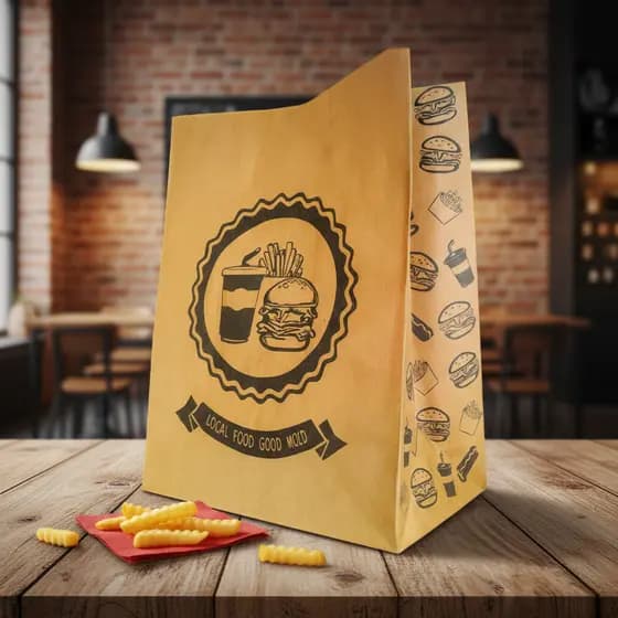 25 UN Saco Delivery SOS Kraft Hambúrguer, Burguer, Lanche - Estampado