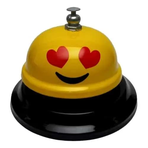 Sino De Mesa Emoji Smiles Saboroso Campainha Sineta Hotel Bar Cozinha Recepção Personagem