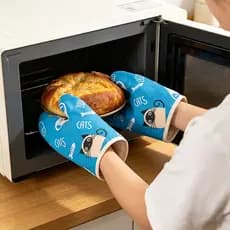 Desenhos animados gato dos desenhos animados isolamento térmico luvas Anti-escaldante forno de cozinha microondas cozime
