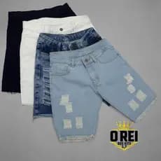 Kit com 4 Bermuda Jeans Desfiada Masculina Moda Jogador Direto da Fabrica + Envio Imediato