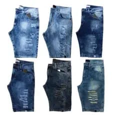 Kit 4 Bermudas Jeans Rasgada Masculina Tradicional Todas as Cores Envio Imediato