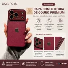Textura de couro requintada adequada para capinha iPhone 17 16 15 14 13 proMax lente de cristal logoLuxo HD De Câmera