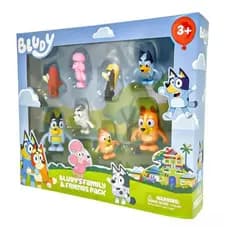 8 Pçs/Set Anime Bluey Família Christine Heeler Bingo Bandit Chilli Snickers Coco Indy Rusty Q Versão Figuras De PVC De A