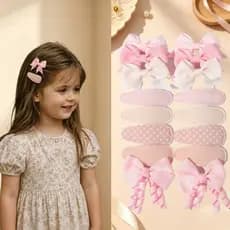 1 Conjunto De Grampos De Cabelo Fofos E Requintados Para Meninas , Acessórios Infantis De Tecido Doce , Da Moda Diária ,