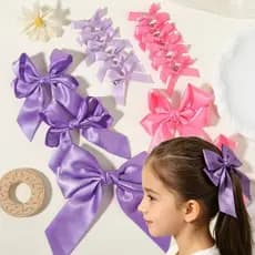 13 Grampos De Cabelo Brilhantes Suaves Do Arco Da Streamer Dos Pces , Acessórios Feitos À Mão Tela Doce Diário Para Meni