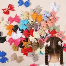 30-50 Unidades De Acessórios De Cabelo Com Laço De Cor Doce , Enfeites Mistos Fofos E Versáteis , Vários Estilos Mistura