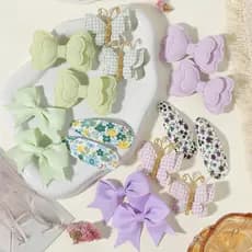 Conjunto De Grampos De Cabelo Infantis Versáteis E Práticos De 8 Unidades Com Esquema De Cores Doces , Menina Doce Fofa