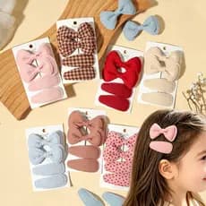 4-6 Pçs/Set Meninas Multicolor Tecido Grampo De Cabelo Conjunto , Arco Doce Escola Versátil Acessórios , Enfeites Bonito
