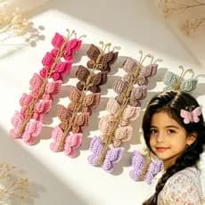 16-20 Peças De Grampos De Cabelo De Borboleta Infantis De Crochê Feitos À Mão , Presilhas Laterais De Tecido Suave Para