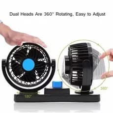Ventilador Automotivo Duplo Com Ajuste P/ carro Caminhão 12v