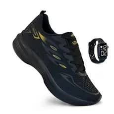 Tenis Masculino + Relogio Esportivo Versatil Academia Corrida Caminhada Super leve e Macio