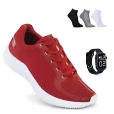 Tenis Masculino + Relogio + Meia Esportivo Versatil Academia Corrida Caminhada Ultra leve e Macio