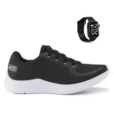 Tenis Masculino + Relogio Esportivo Versatil Academia Corrida Caminhada Super leve e Macio