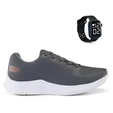 Tenis Masculino + Relogio Esportivo Versatil Academia Corrida Caminhada Ultra leve e Macio