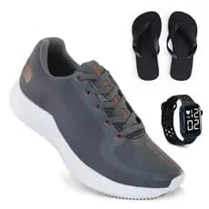 Tenis Masculino + Relogio + Chinelo Esportivo Versatil Academia Corrida Caminhada Ultra leve e Macio