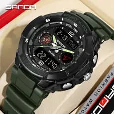 SANDA 6197 À Prova D'água Três Tempos Display Relógios De Pulso Relogio Masculino Relógio Esportivo Militar Digitais
