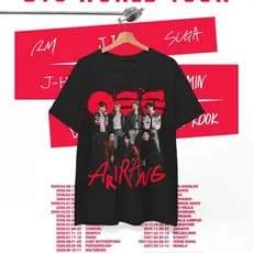Camiseta unissex Masculino Feminino Infantil BTS Arirang Tourn 2026