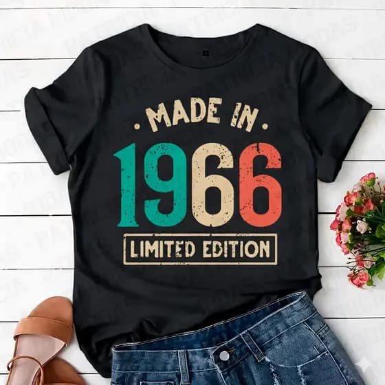 Camiseta Estampada Unissex Vintage Ano 1966 Em Alta Casual T-shirt Verão Personalizado