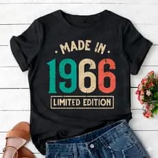 Camiseta Estampada Unissex Vintage Ano 1966 Em Alta Casual T-shirt Verão Personalizado