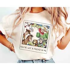 Camiseta Unissex 100% Algodão Infantil e Adulto Toy Story Filme Personagens Foto Polaroid Divertida