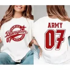 Camiseta 100% Algodão Bang tan Army Arirang Unissex Bts Estilo Banda Kpop Coreano