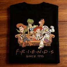 Camiseta Filme Desenho Toy Story Estilo Friends - Camisa Infantil e Adulto 100% Algodão Unissex