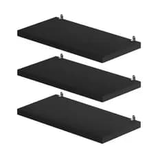 Jogo 3 Prateleiras Decoraçã Nicho Lisas Mdf Kit 30x15cm Branco Preto