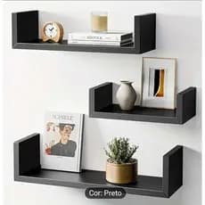 3 Prateleiras em U, Decoração, Cozinha, Sala, Quarto, Envio Imediato