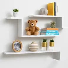 Kit de Prateleiras Decorativas Modelo Z Fácil Instalação MDF REF0001