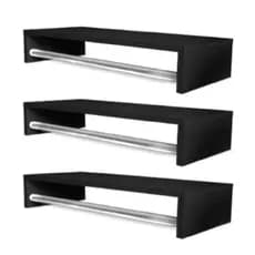 Cabideiro de Parede Arara para Roupas 60 CM Preto/Branco